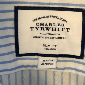 Charles Tyrwhitt Light Blue Striped Dress Shirt